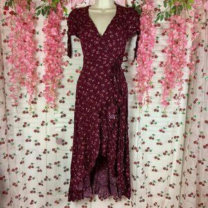 Miami Burgundy Floral Maxi Dress